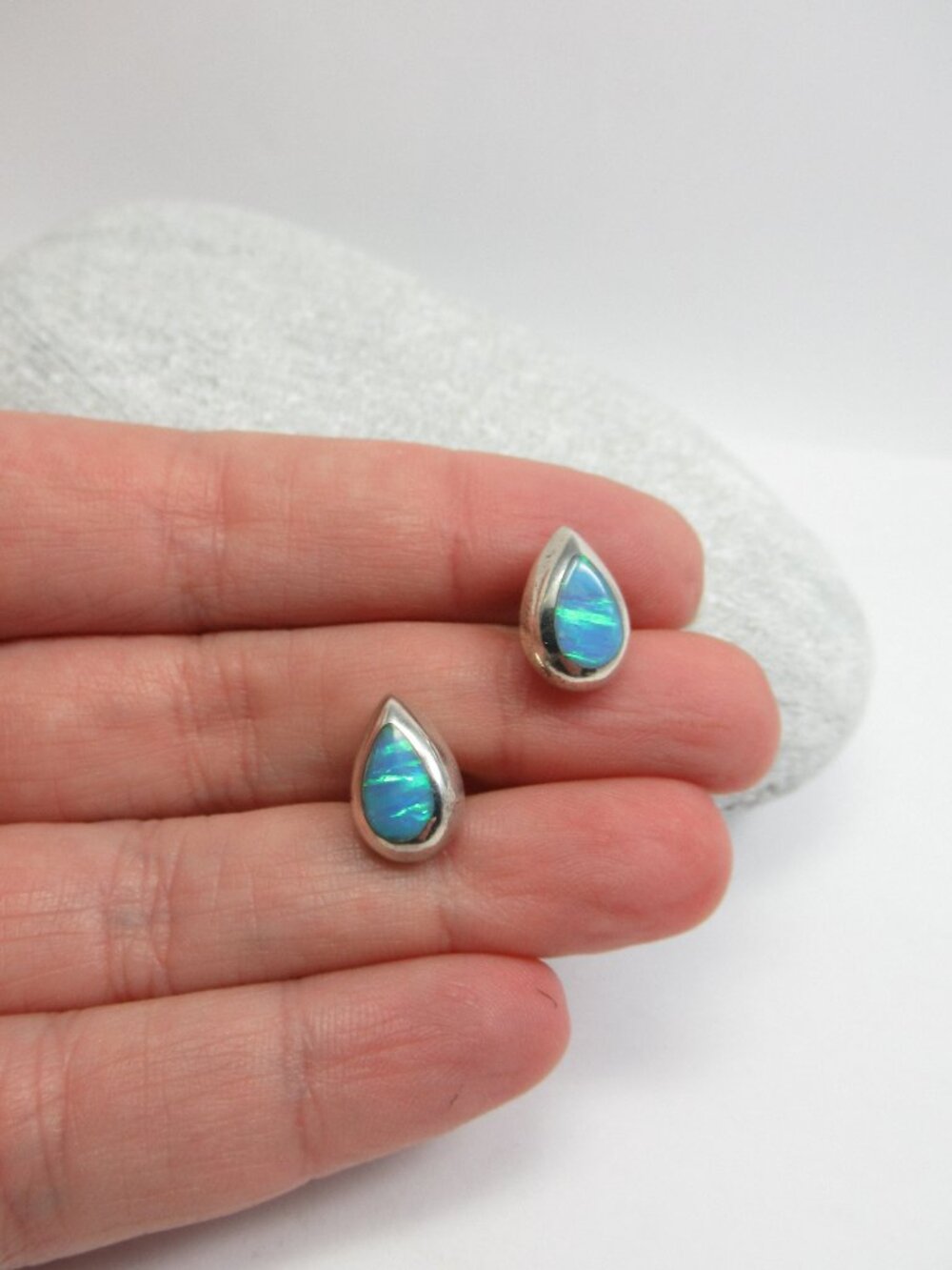 Fire opal teardrop earrings